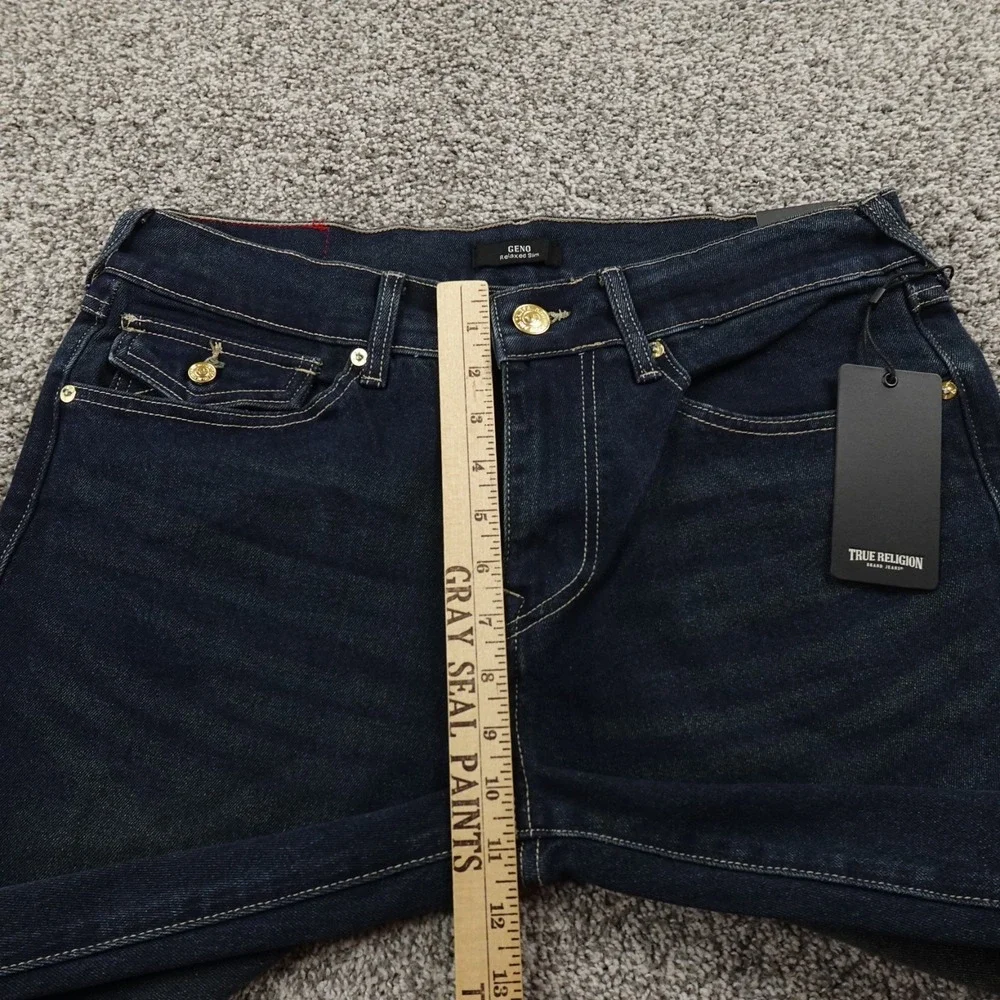NEW True Religion Jeans Mens 32X32 Blue Denim‎ Pants Geno Relaxed Slim Straight